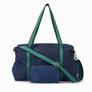 Thirty-one Packaway Duffle & Essential Cinch Backpack in Navy & Leaf Green